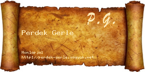 Perdek Gerle névjegykártya